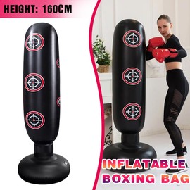 160cm Free Standing Boxing Punching Bag - Boxing Stand Dummy Target Fitness Kick Inflatable Boxing Bag Stand Tower Bag Home Fitness Training