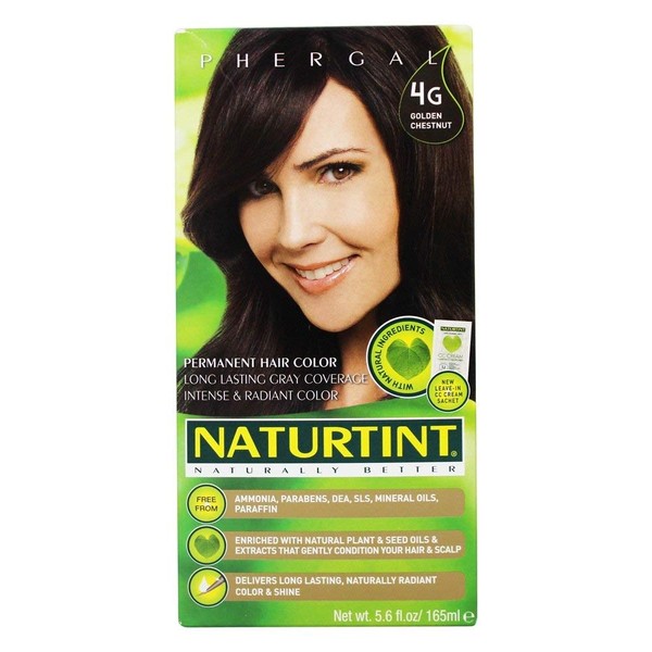 Naturtint Permanent Hair Color 4G Golden Chestnut (Pack of 1), Ammonia Free, Vegan, Cruelty Free, up to 100% Gray Coverage, Long Lasting Results