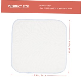 FRCOLOR 10Pcs Double Cotton Face Towels Soft Absorbent Saliva Towels for Gentle Skin Care for Bathing Feeding Messy Moments Blue Small