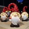 Darthome Solar Toadstool Gnome Solar Garden Ornaments Resin Red Light