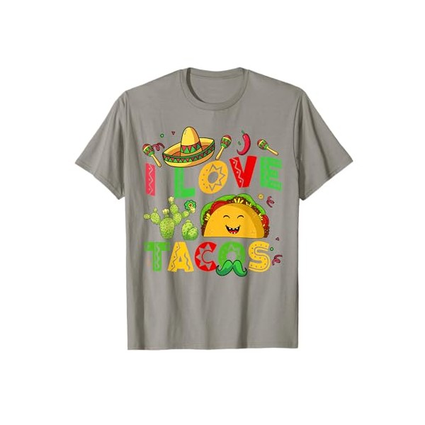 I Love Tacos Kids Men Women Mexican Tuesday Funny Cinco