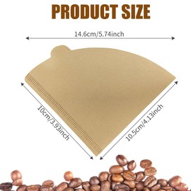 Coffee Filter Papers, 200Pcs Disposable Cone Filter Papers for Coffee Dripper, Unbleached Compatible with Size 02 Filter Papers Compatible with Dripper Pour Over Coffee Makers