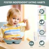 TAOceeXI Stainless Steel Toddler Plates with Suction | Non-Slip Divided