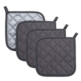 Joyhalo 4 Pack Pot Holders for Kitchen Clearance, Hot Pads for Kitchen, Countertops, Oven Pot Holders Bulk, Potholders Sets for Kitchens Heat Resistant, Grey