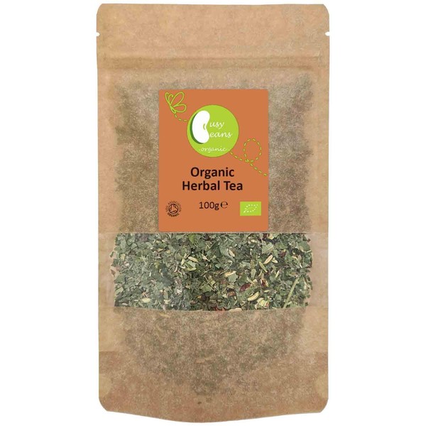Organic Herbal Tea Blend | 8 Flavours | Loose Leaf | Certified Organic | by Busy Beans Organic (100g)