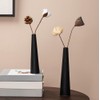 8.5 Inch Tall Conic Black Ceramic Flower Vase Small Bud