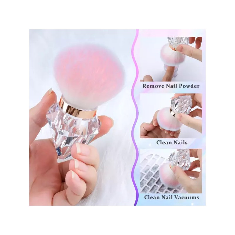 Clear Diamond Base 아크릴 네일과 메이크업 매니큐어 더스트 청소 도구를