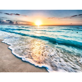 Puzzles for Adults 1000 Piece,Sunset Beach Wooden Jigsaw Puzzle Art,DIY Leisure Game Fun Toy Gift Suitable Family Friends