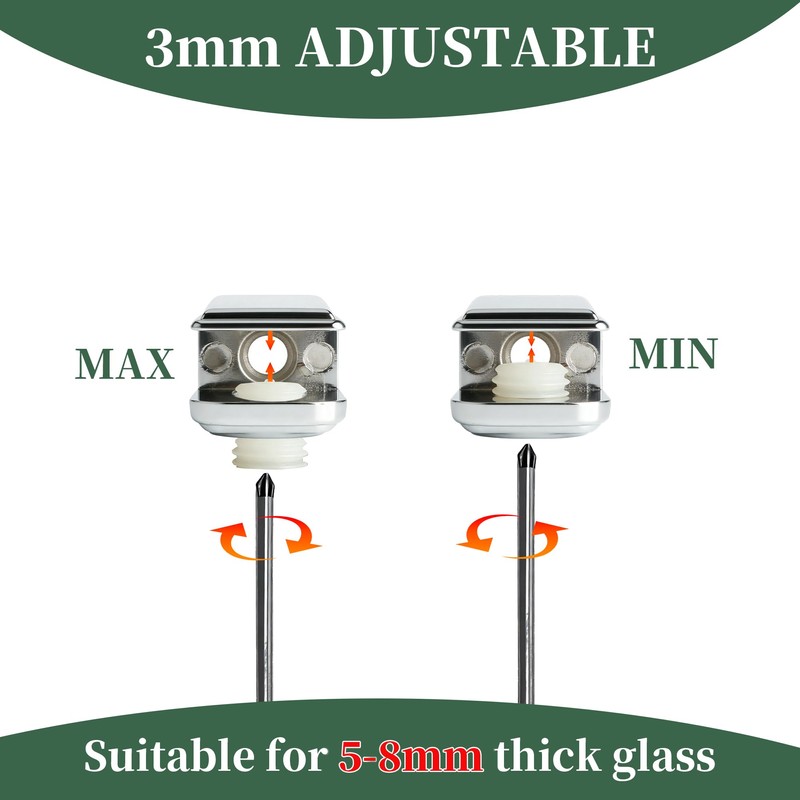Alise Glass Shelf Brackets,Adjustable Clamp Brackets for Shelves,Wall Mount Clamps