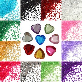 1000 Heart Shape Crystal Diamond Confetti Table Scatters Home Wedding Party Craft (12cm, Burgundy)
