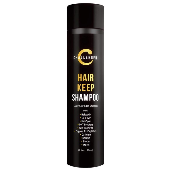 Challenger Hair Keep Shampoo, 10 Ounce | DHT Blocking, Hair Growth Shampoo | w/Baicapil, Capixyl, HairSpa | Caffeine, Biotin, Hyaluronic Acid, Copper Tri-Peptide 1, Saw Palmetto, More(2 mo. Supply)