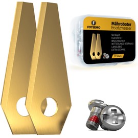 Robotic Lawnmower Blade Compatible with Bosch Indego, FOTEEMO Titanium Carbide Alloy Blades with Matching Screws Universal Replacement Blades Replacement Blade Blades 9 Pieces