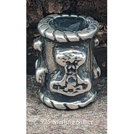 Thor's Hammer Beard Bead 925 Silver 6 mm (No. 851), Sterling Silver, No Gemstone