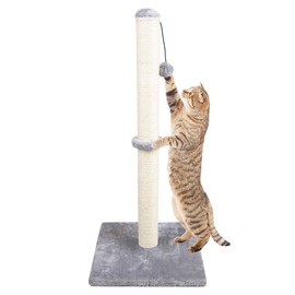 Dimaka 34" Tall Ultimate Cat Scratching Post, Claw Scratcher with Sisal Rope and Covered with Soft Smooth Plush, Vertical Scratch [Full Stretch], Modern Stable Design