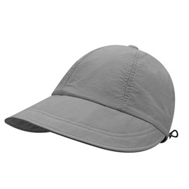 CLAPE Wide Brim Sun Hat Women's Bare Face Sunscreen Hat Foldable Summer Hat Outdoor Visor Cap UV Protection Beach Hat Waterproof Baseball Cap, DWH01-Gray