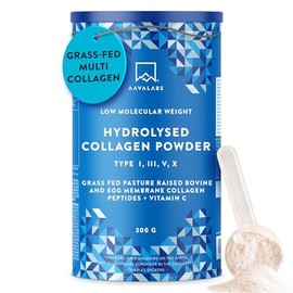AAVALABS Collagen Powder + Vitamin C -300g- Grass Fed Bovine Collagen Powder - Multi Collagen Protein - Type 1, 3, 5 & 10 Collagen Peptides-Unflavored Hydrolysed Collagen Powder for Women & Men -17 Amino Acids
