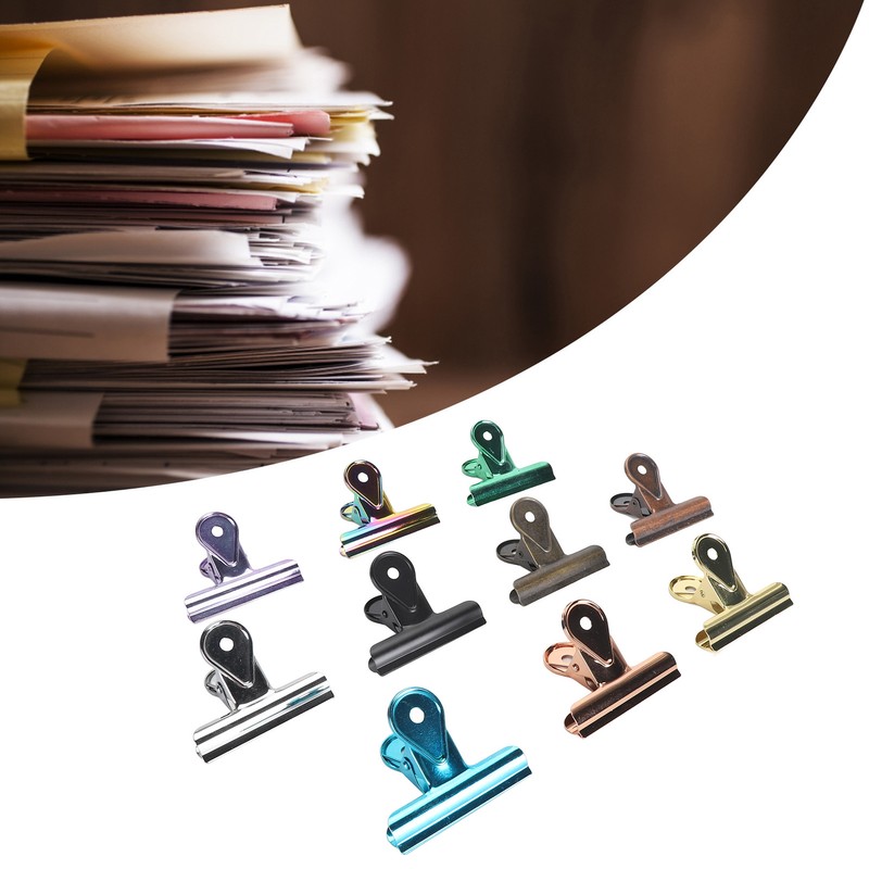 10PCS Colorful Metal Hinge Clips Multifunctional File Money Clamps for
