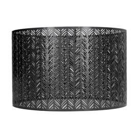 Drum Lamp Shade E27 E14 Clip Fir Leaf Shape Hollow Out Metal Decorative Lampshade Cover for Table Wall Ceiling Lamp Black