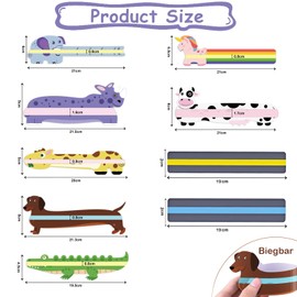 Reading Aid Children 1 Class, Pack of 9 Reading Ruler Primary School, Coloured Marking Strips, Guided Reading Strips for Students Children to Reduce Visual Stress (A)