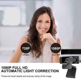 skybess 1080P HD Webcam, Live Stream Web Camera with Microphone and Privacy Cover - 110° View USB Webcam for PC Zoom Video Conferences, Calls, Skype, YouTube, Facetime, etc - Plug and Play