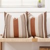Vfuty Farmhouse Stripe Pillow Cover 18x18 Boho Accent Cushion Case