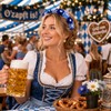 Women's Flower Headband Dirndl - Blue Oktoberfest Accessory Set
