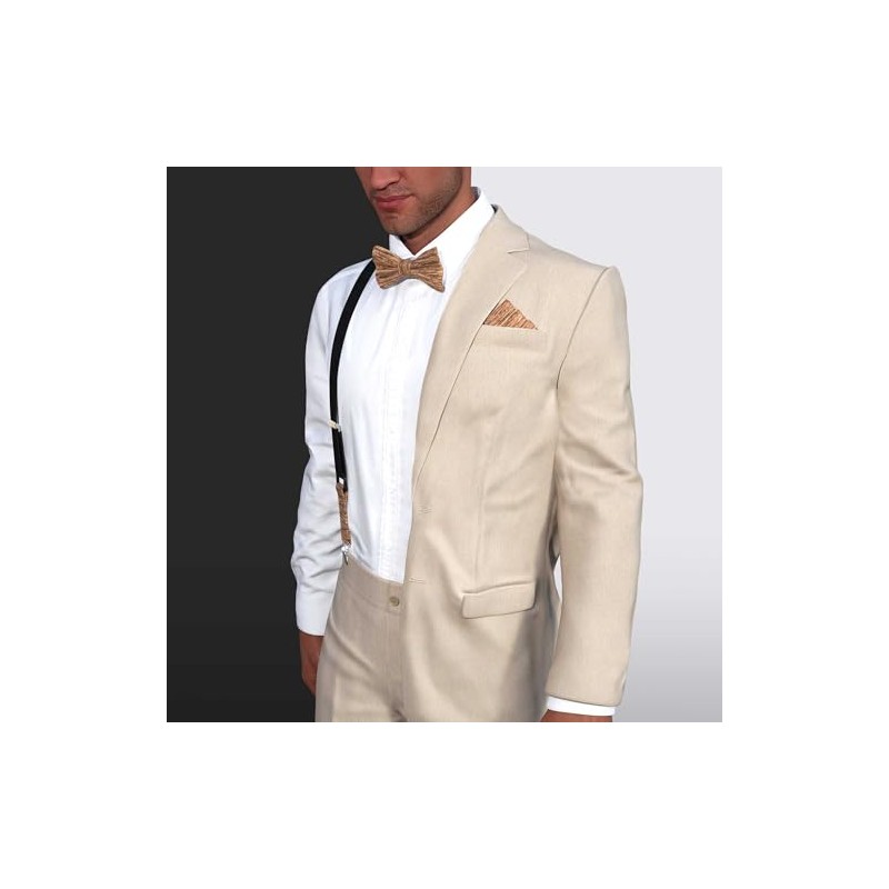 MAY-TIE Herren Fliege aus Kork | Holz Braun | Vegane