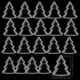 20PCS Christmas Tree Shape Dimensional Shaker Domes Coordinate 3-3/8"tall for Shaker Card Making DIY Scrapbooking Plastic Clear Puffy Shaker Covers,Shaker Window Blister for Shaker Card Making