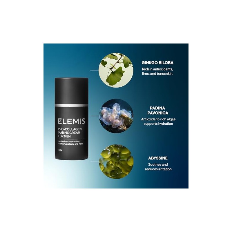 Elemis Pro Collagen Marine Cream For Men Anti Wrinkle Moisturizer