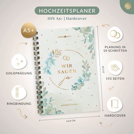 Lebenskompass Wedding Planner Book with Practical Poster "Forever" Wedding Planner with Schedule, Lists and Tips for Perfect Wedding Planning - with Stickers - A5 +