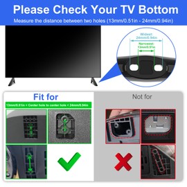 TV Stand for Westinghouse Roku TV Legs, TV Stand Legs for Compatible with Holes Center Distance 1.3cm/0.51inch - 2.4cm/ 0.94inch, Please Measure Distance Between TV Bottom Two Holes, Black