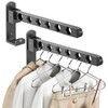 Pack of 2 Foldable Clothes Hooks, Aluminium Clothes Rail, Wall