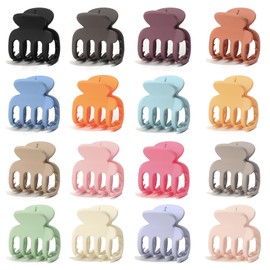 16 Pcs Small Hair Clips for Women, 1.8 Inch Matte Octopus Mini Hair Claw Clips Bulk, Non Slip Strong Hold Claw Clips for Thin Medium Hair, Half Up Styles, Cute Hair Accessories for Girls