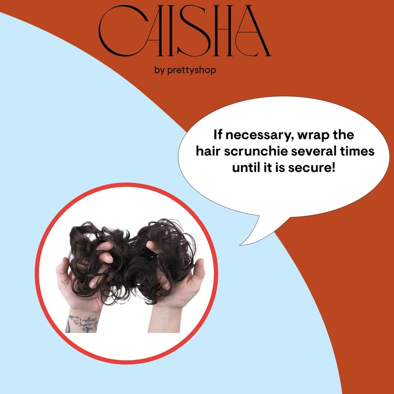 CAISHA Jumbo Scrunchie Braided Updo Wavy Messy Bun Hairpiece Light