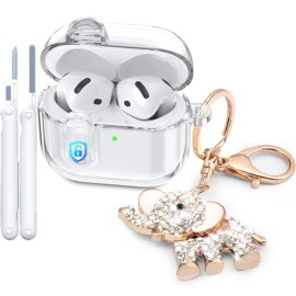 BR-NDO-MROQ ClearGuard AirPods 4 Case with Cleaner Kit and Elephant Keychain Protection