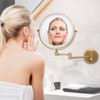 Wall Mounted Lighted Makeup Mirror, 10X Magnifying, Brushed Antique Brass