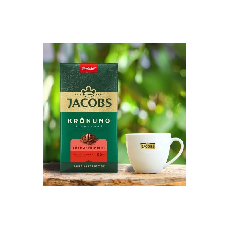 Jacobs Kronung Entkoffeiniert Decaf Ground Coffee 500 Gram / 17.6