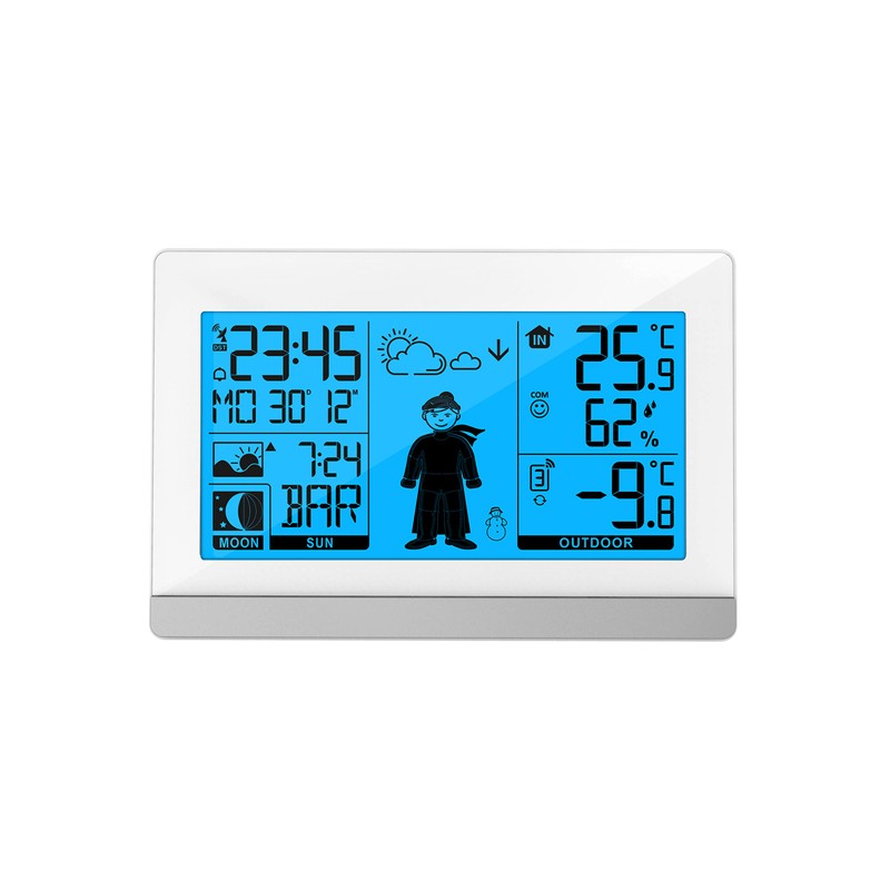 Technoline WS9612 in White with Indoor and Outdoor Temperature, Weather