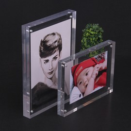 Free Standing Acrylic Photo Frames Block with Magnetic By Yakri (1, 4x6")