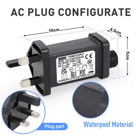 Illuminate Your Holidays with the Reliable Replacement Power Supply for CZJUTAI JT-DC JT-EL/FC Christmas Lighting， ([2Pcs]Threaded-Multifunction-36V12W)