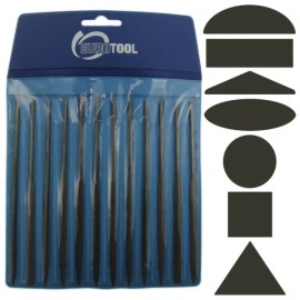 Eurotool 5.5 Inch Eurotool Lapidary Needle File Set Cut 2 Medium 12 PIECE Sharp Cutting