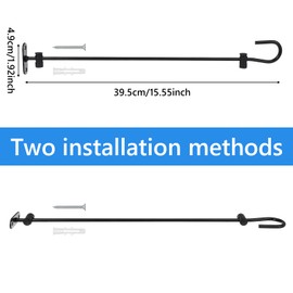 DIVINA VITAE Garden Flag Stand for Wall Garden Flag Holders for Outside Mailbox Post Metal Yard Flag Pole Hanger Yard Flag Stake for Mini&Small Flag 12x18 Decor with Stopper- Easy Mounting, Black