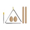 Triangle Percussion Instrument Set Wood Musical Percussion Instrument Toy for