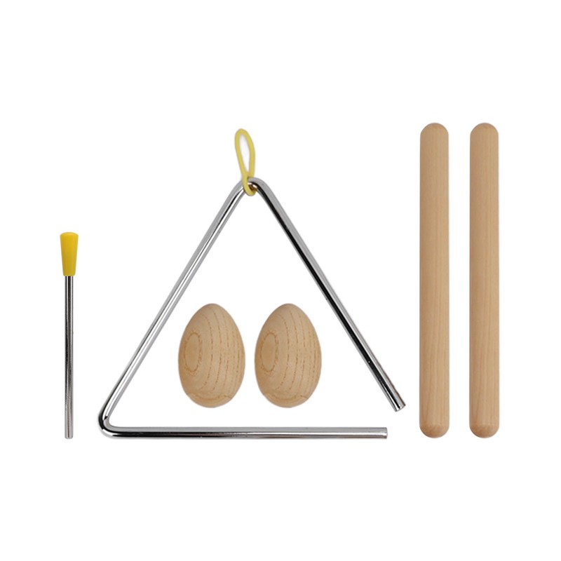 Triangle Percussion Instrument Set Wood Musical Percussion Instrument Toy for