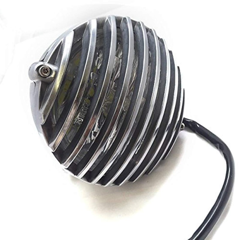 ONGMEIL Universal 4.5 Inch Vintage Headlight/Birdcage Grill/Harley New School Bobber