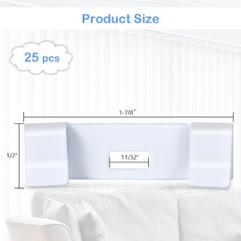 Umshlem 25pcs Vertical Blind Repair Vane Savers Metal Blind Repair Clip Repair Tabs for Fixing Broken Vertical Blind Vanes, Window Blinds Replacement Slats