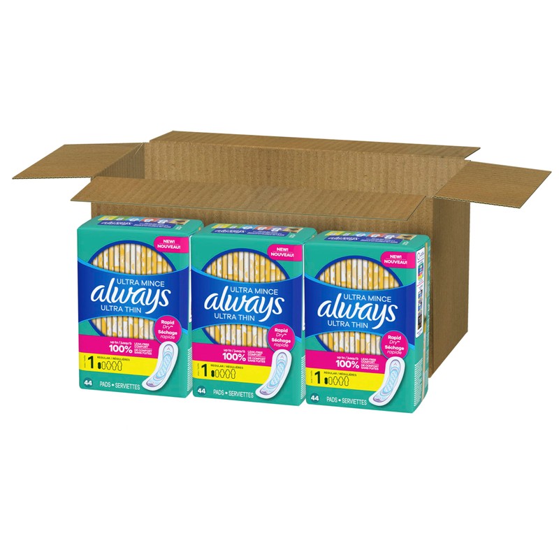 Always Ultra Thin Pads without Wings, Size 1, Regular, 132