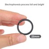 TYGFRT 25Pcs Black Stainless Steel Keychain, Round Keychain, Solid Color