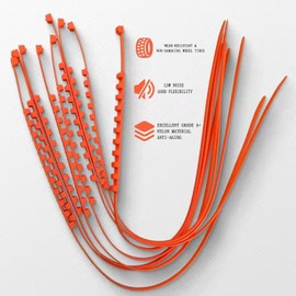 2025 Reusable Anti Skid Snow Tire Chains Car Winter Wheels Chain Universal Cable Tire Belts, Nylon Non-Slip Zip Tie Tires Chain Emergency for Auto Pickup Trucks Suv on Ice Sand Mud Rain Road (Orange)