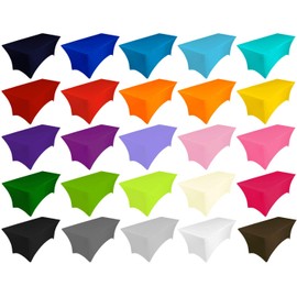 GABALITAINS White Spandex Stretch Tablecloth for Table 183 x 75 x 75 cm Spandex Elastic